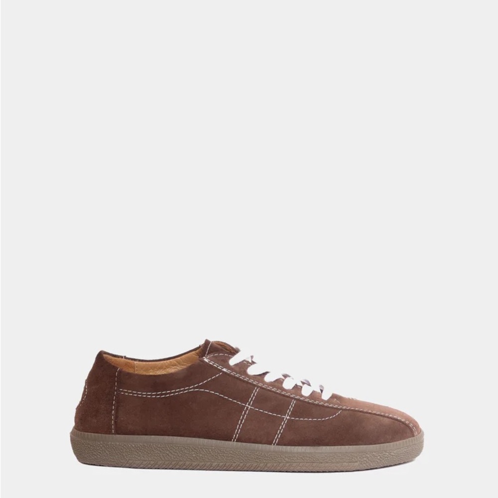 Women’s Brown Suede Lace-Up Sneakers - Picture 5 of 6